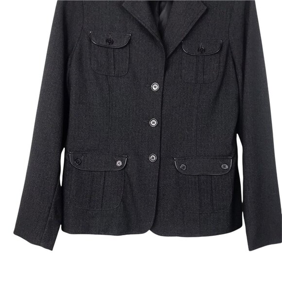 Timeless Neutral Haggar Black Single Breasted Blazer jacket Women  Size 8 - Picture 4 of 15